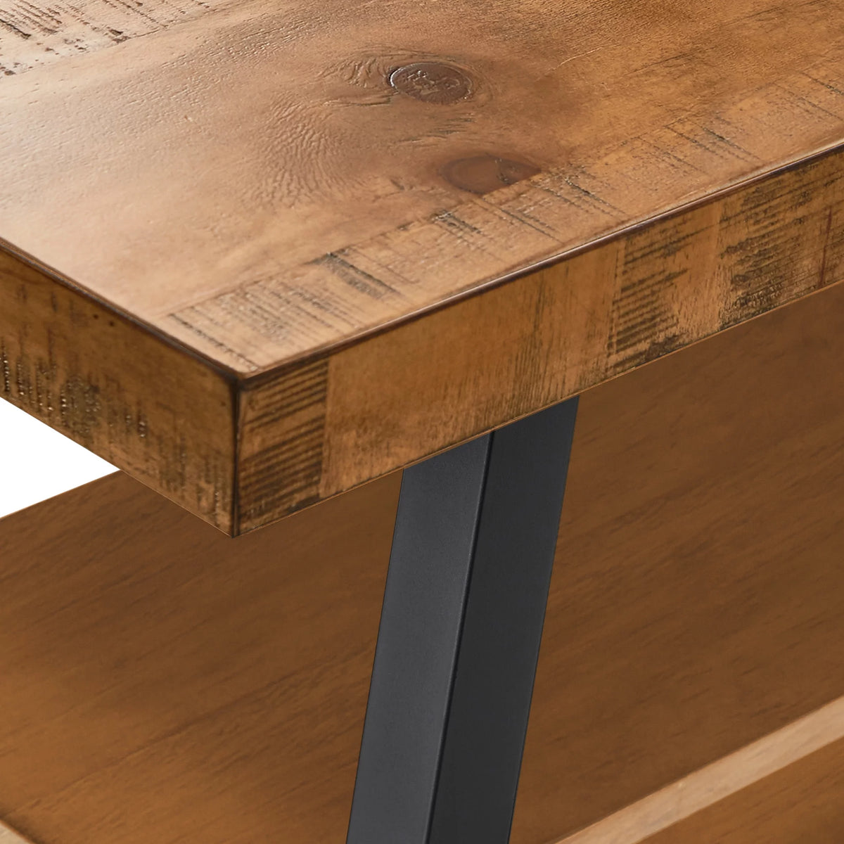 Rustic Wood and Metal TV Stand Z542888