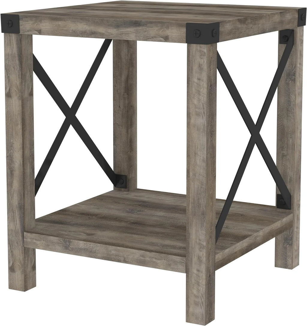 18 Inch Grey Wash Side Table X594