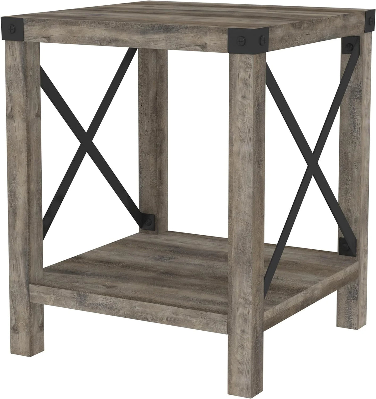 18 Inch Grey Wash Side Table X594