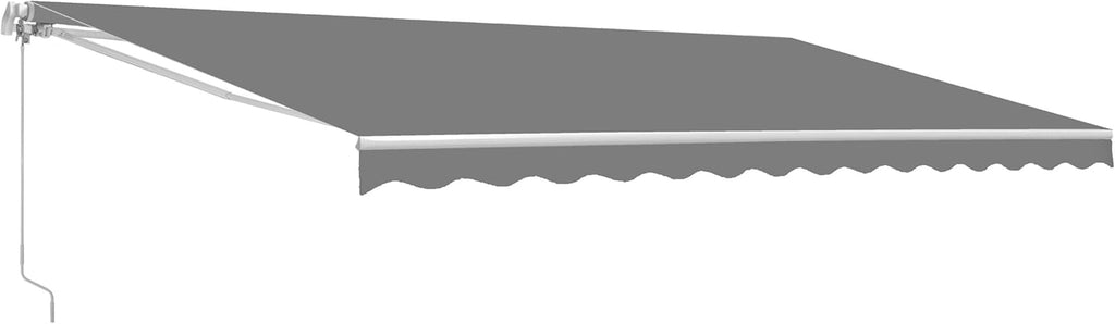 Motorized Retractable Patio Awning with Polyester Canopy K88560