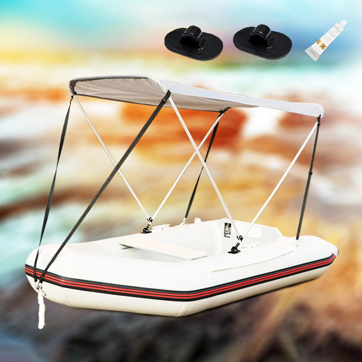 Boat Canopy Bimini Top Replacement Cover 3PCS I8535