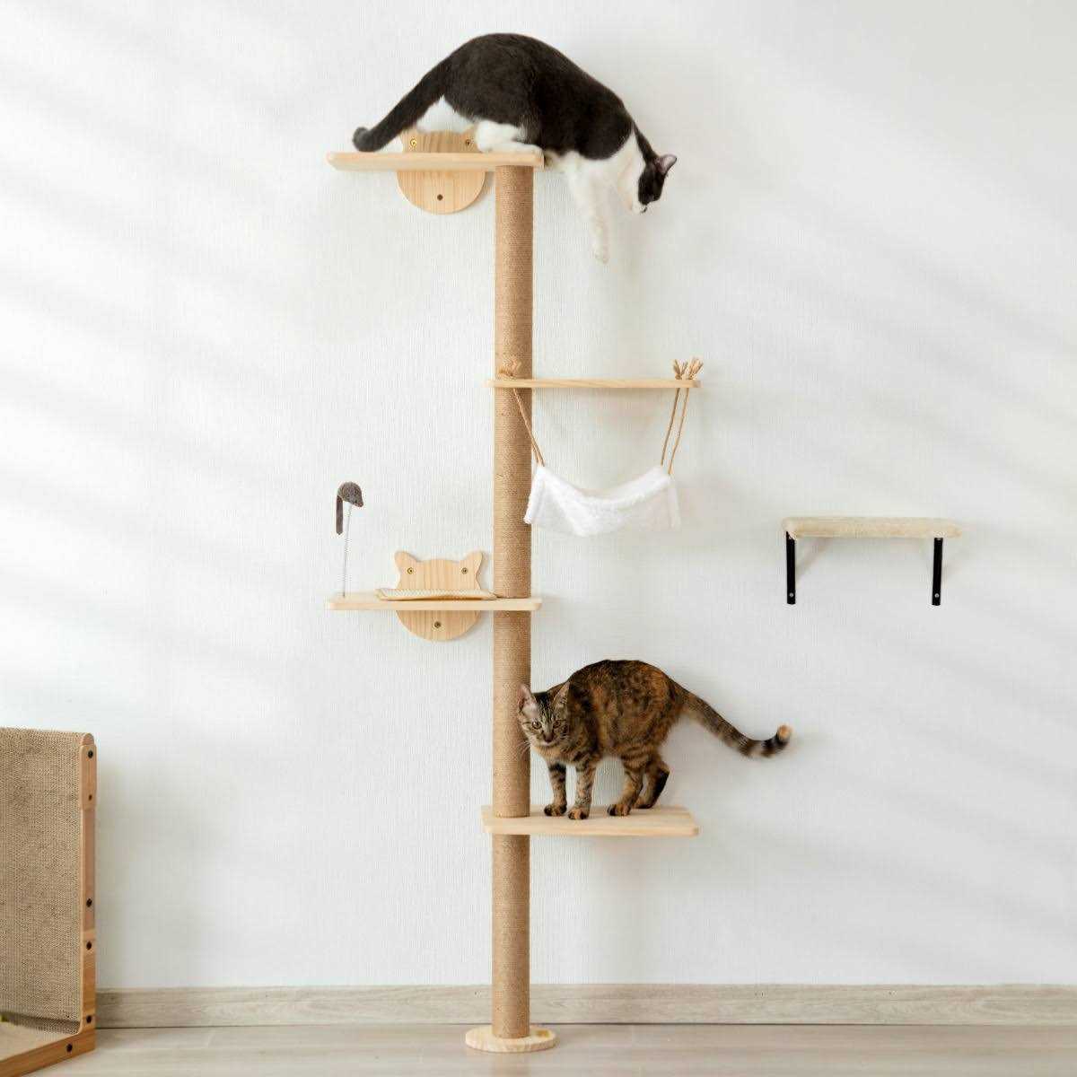 4-Tier Wall Mounted Cat Tree with Hammock L891