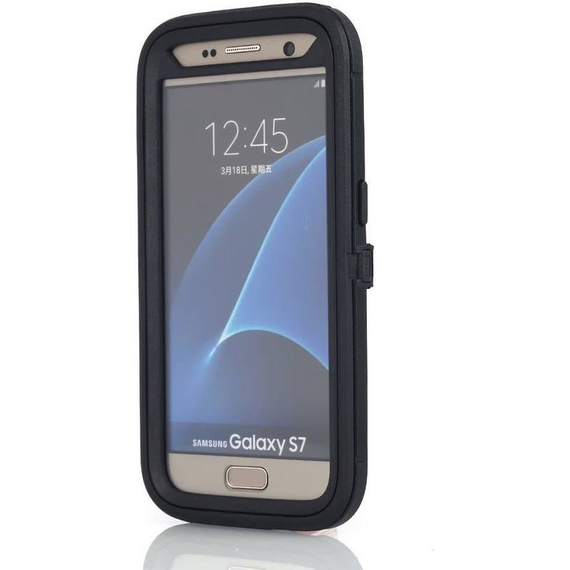 Funda para Galaxy S7, Heavy Duty Full Body resistente 4 en 1 con clip de cinturón cubierta K8321