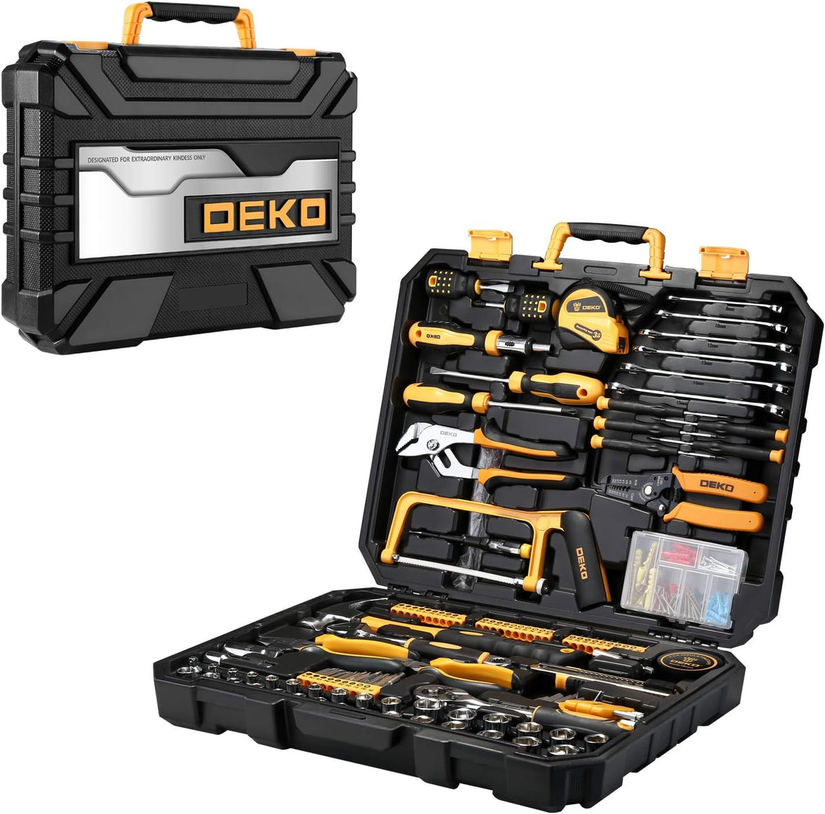 198 Piece Home Repair Tool Kit with Plastic Toolbox T498
