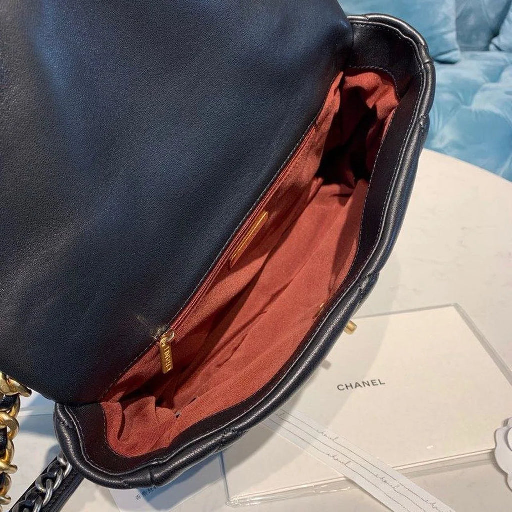 Black Goatskin Leather Flap Bag R427826