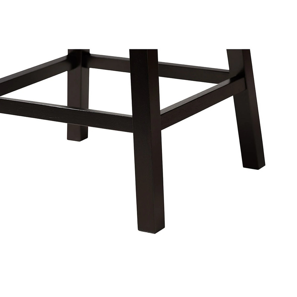 Grey Fabric and Espresso Brown Finished Wood 2-Piece Swivel Counter Stool U97396