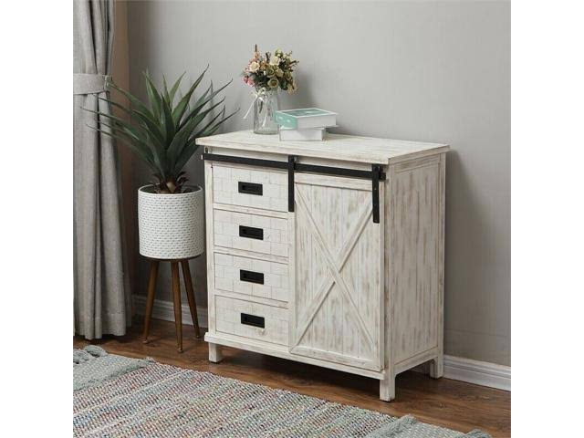 White Farmhouse Storage Cabinet D2621