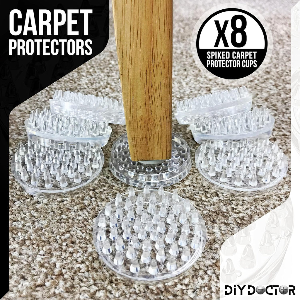 Pack of 8 Furniture Caster Cups with 53 Spikes L835
