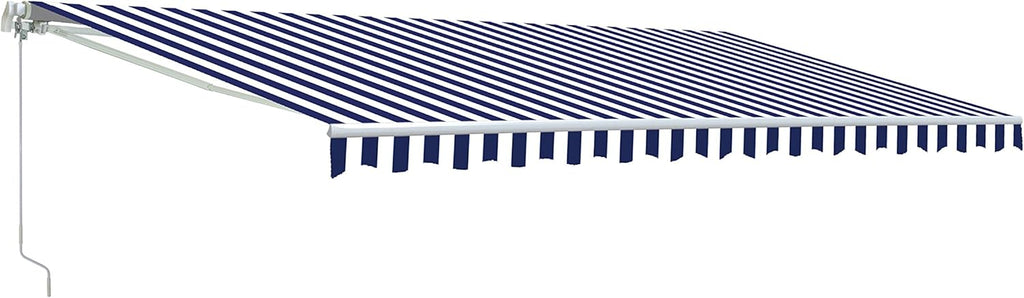 Motorized Retractable Patio Awning with Polyester Canopy K88560