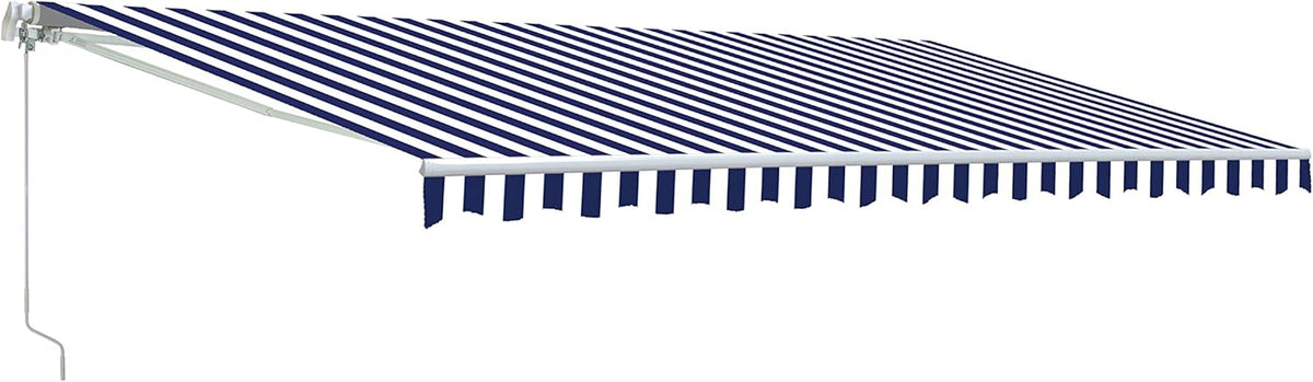 Motorized Retractable Patio Awning with Polyester Canopy K88560