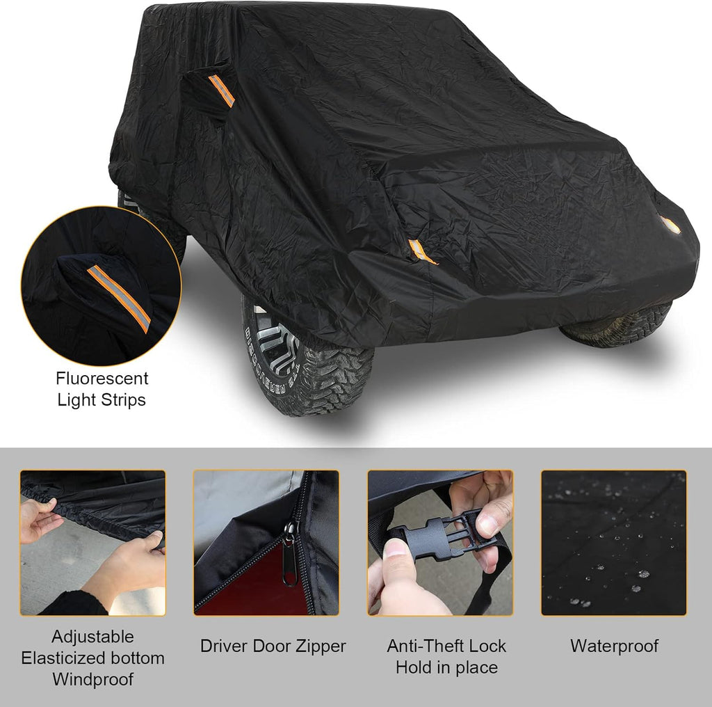 2 Door Full Car Cover with Driver Door Zipper N813