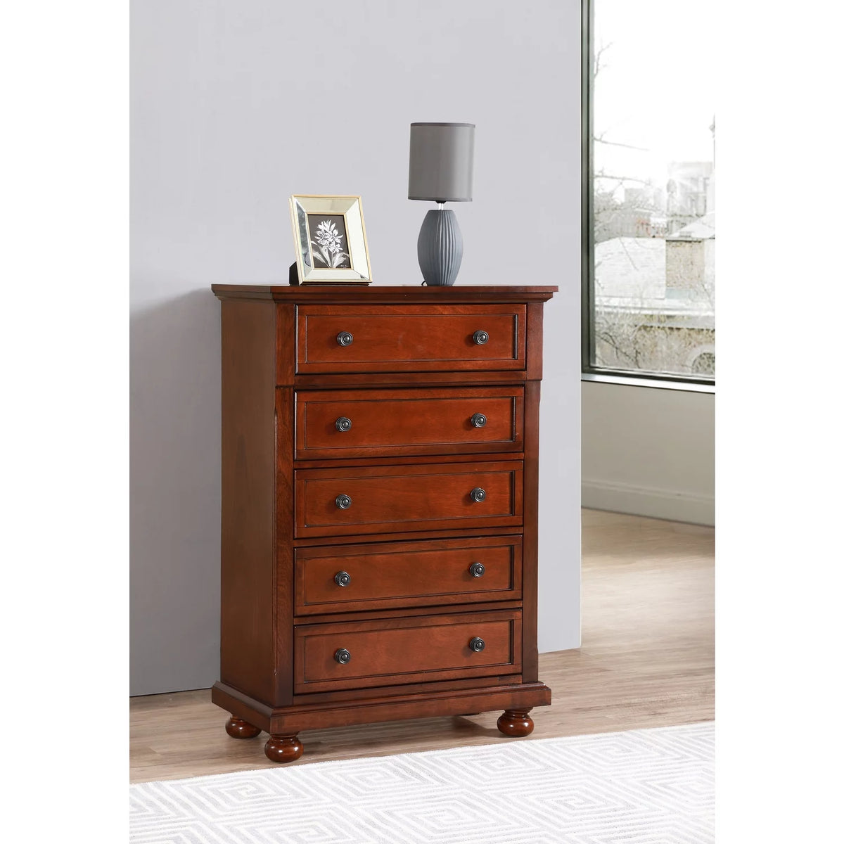 Cherry 5 Drawer Chest U267