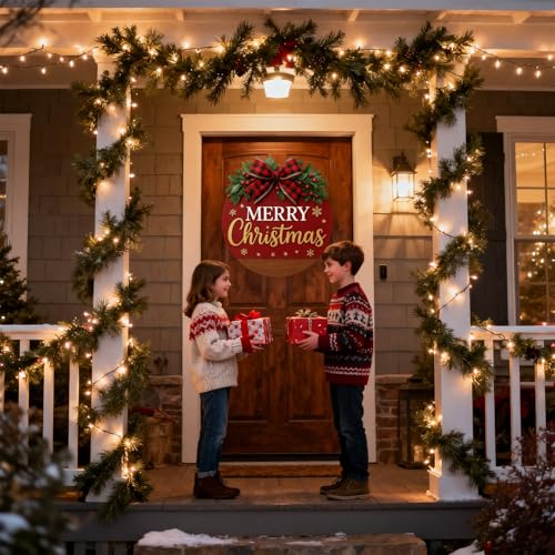Christmas Wreath Hanging Sign with Bow D121