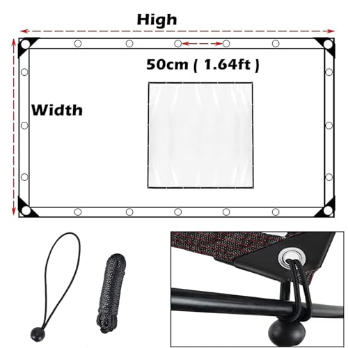 7x7 FT Clear Waterproof PVC Tarps Tarpaulin T503
