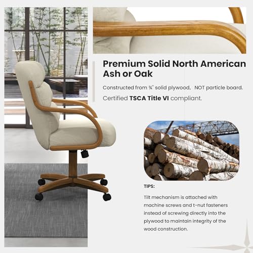 2 Set of Caster Swivel Tilt Dinning Chairs with Metal Frame U99512