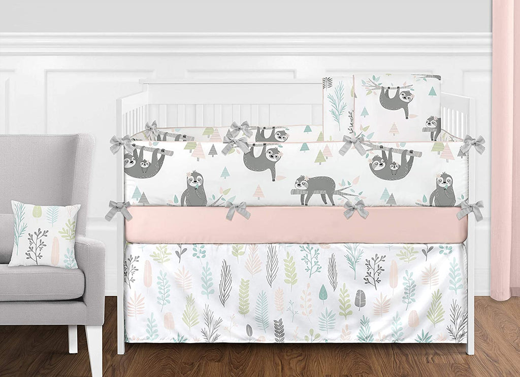 Pink and Grey Jungle Sloth Leaf Baby Kid Clothes Laundry Hamper I4246