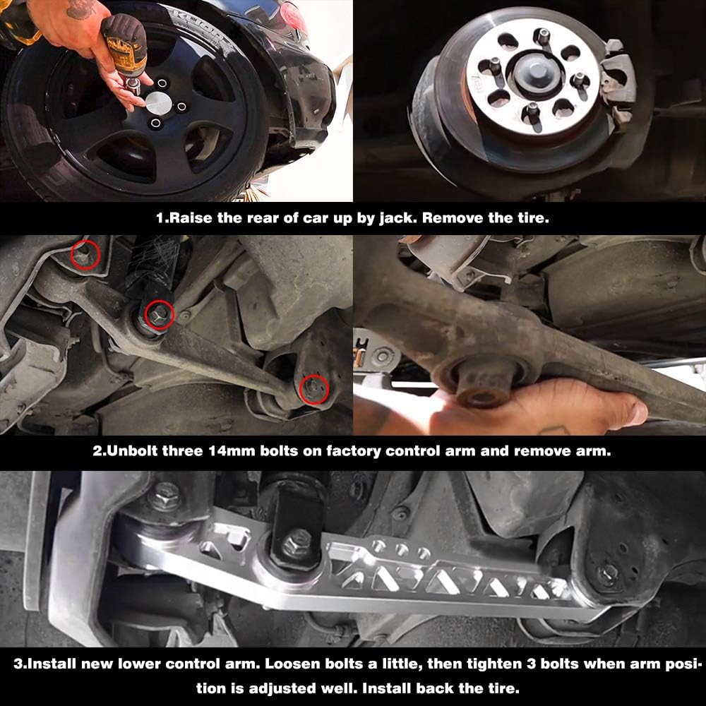 Lower Control Arms Aluminum with Bushing for Honda Civic CRX Del-Sol Acura Integra (1 Pair) N605
