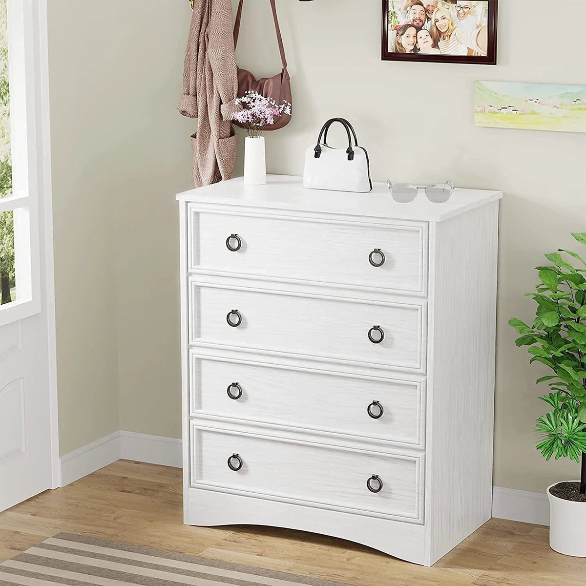 4 Drawer Gray Wood Dresser M9220