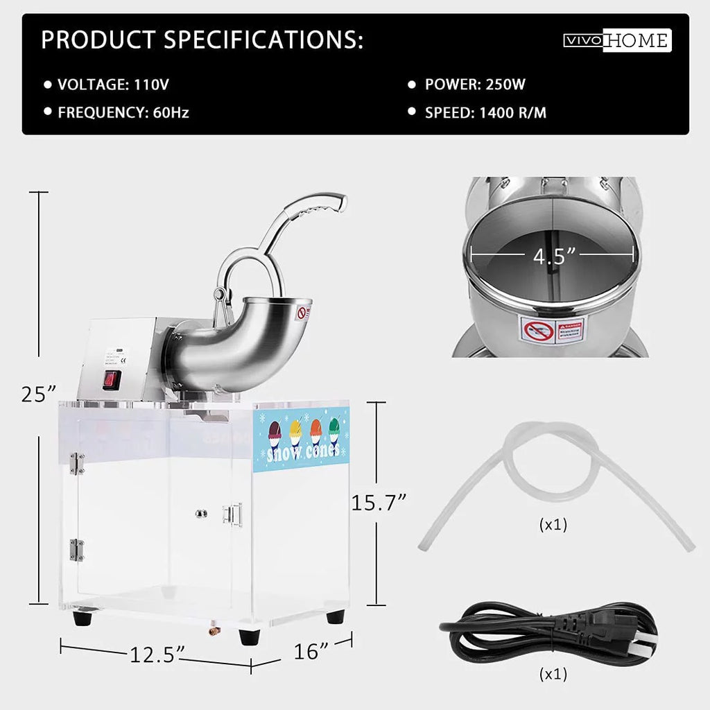 Stainless Steel Electric Ice Crusher Shaver 440lbs/hr F6987