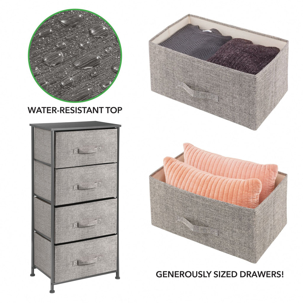 Tall Dresser Storage Tower with 4 Fabric Drawers S44764
