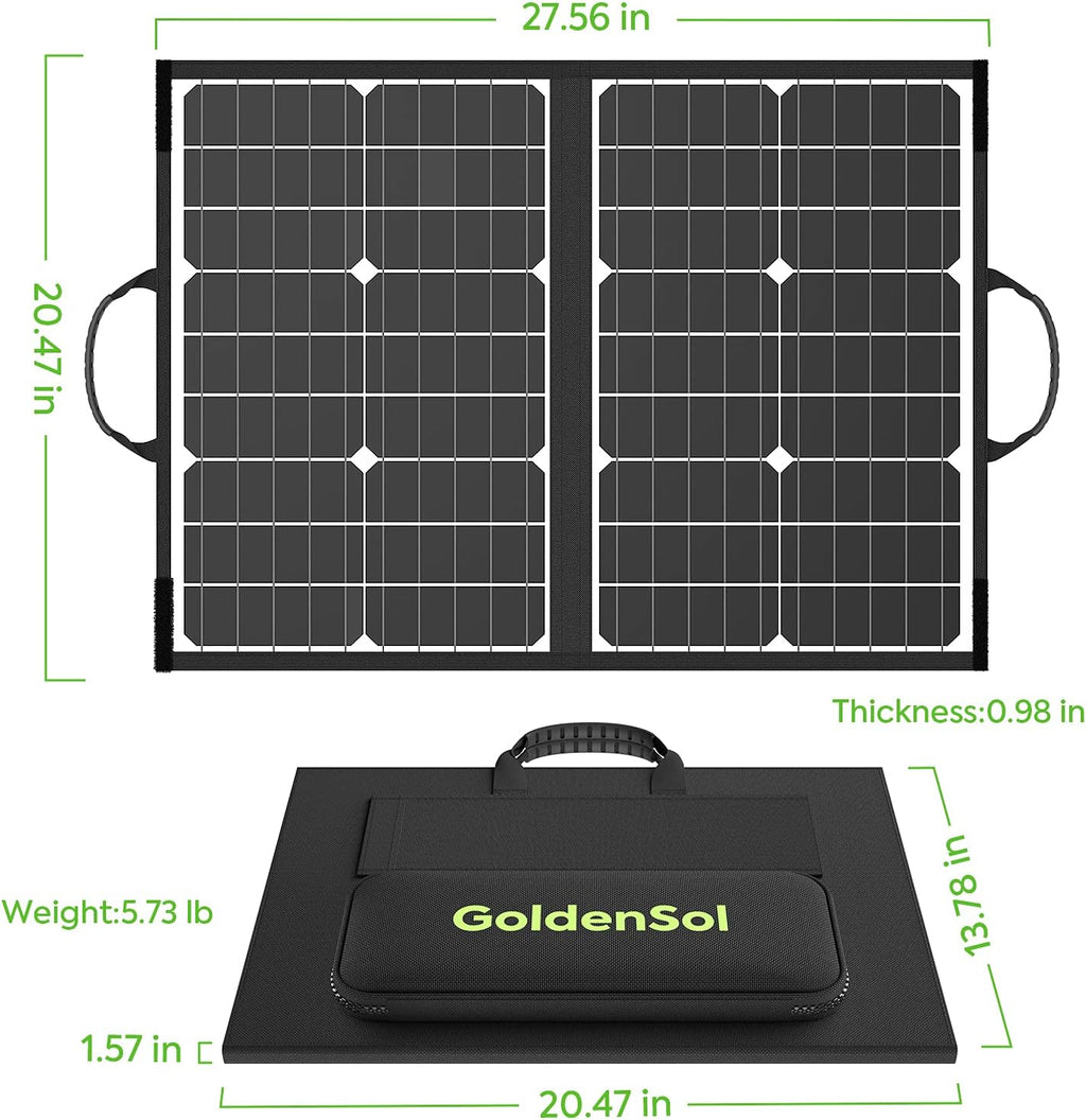 60W Foldable Monocrystalline Solar Panel with USB Ports E75240