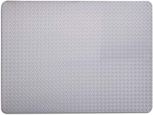 Silver Diamond Plate Under Grill Mat, 57 x 47 inches C601057