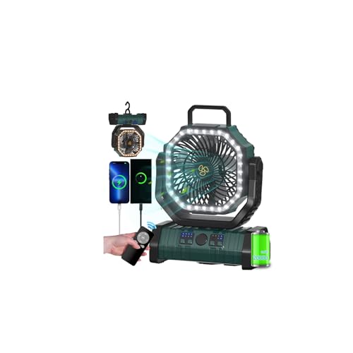 Battery Operated Portable Oscillating Fan with LED Lantern Light 20000mAh Rechargeable E690