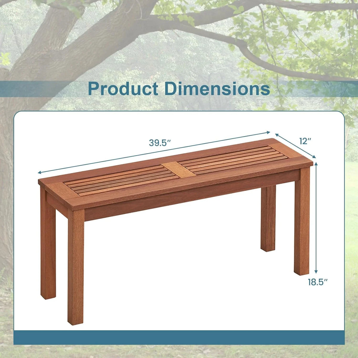 Weather Resistant Solid Wood 2 Seater Outdoor Bench B998006