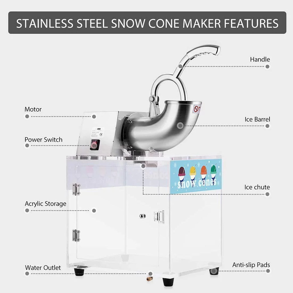 Stainless Steel Electric Ice Crusher Shaver 440lbs/hr F6987