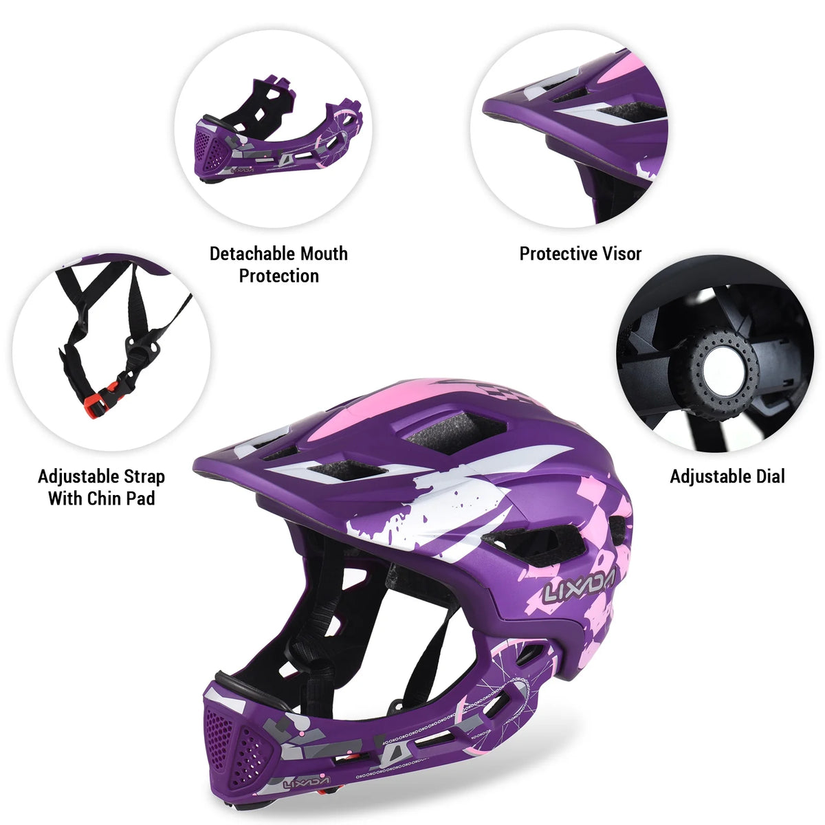 Blue Adjustable Full Face Kids Bike Helmet X770