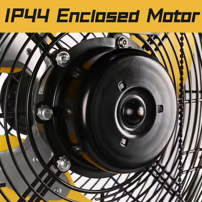 Yellow 12 in. 3-Speeds Wall Fan with Metal Structure C843716