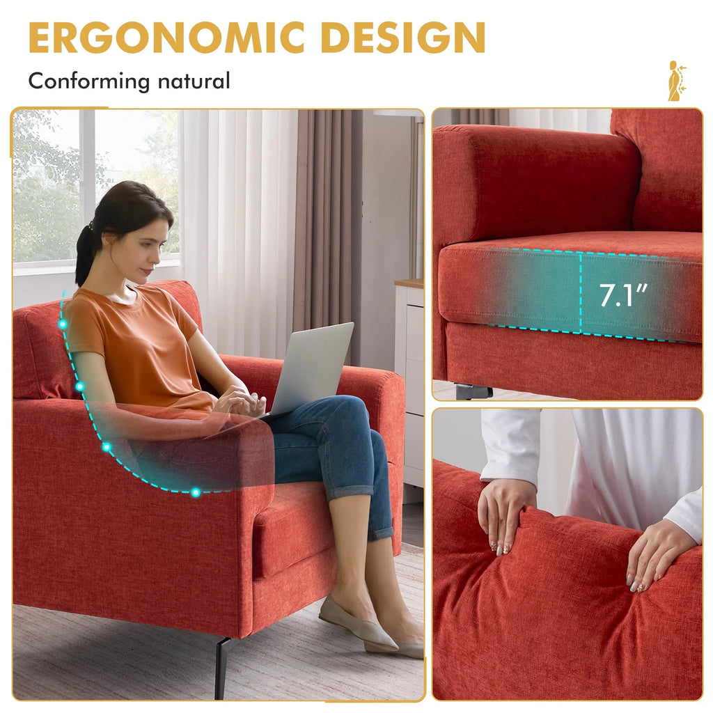 Linen Oversized Upholstered Accent Chair D452537