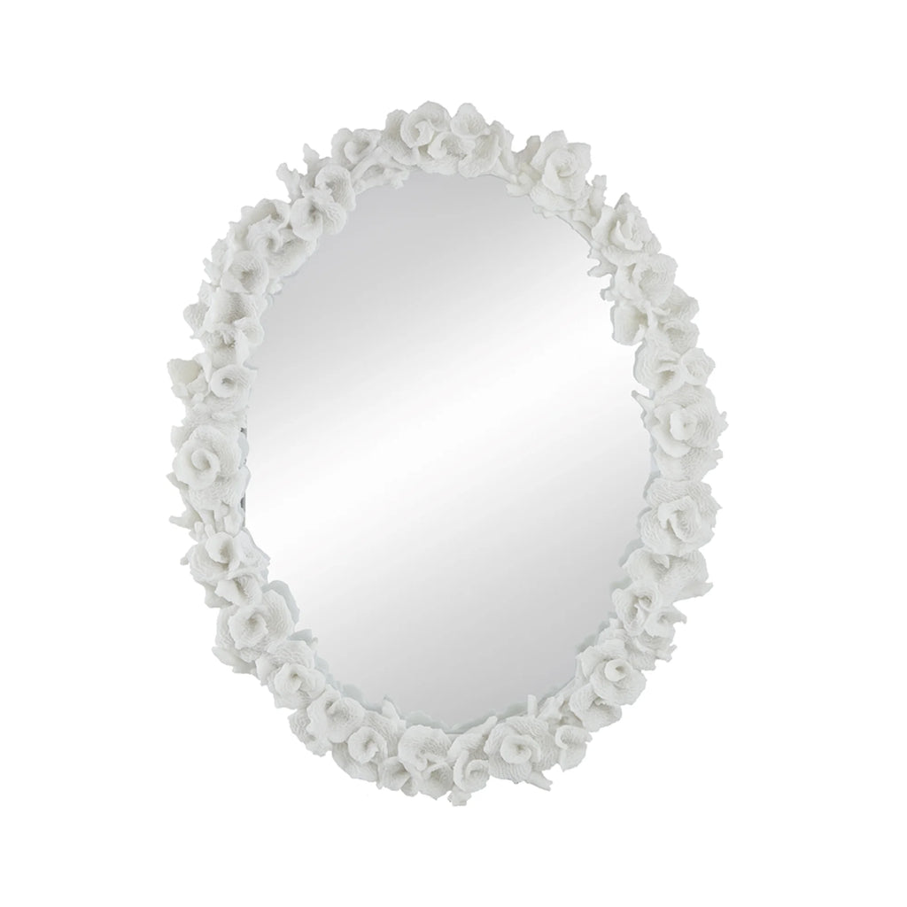 White Oval Wall Mirror X447