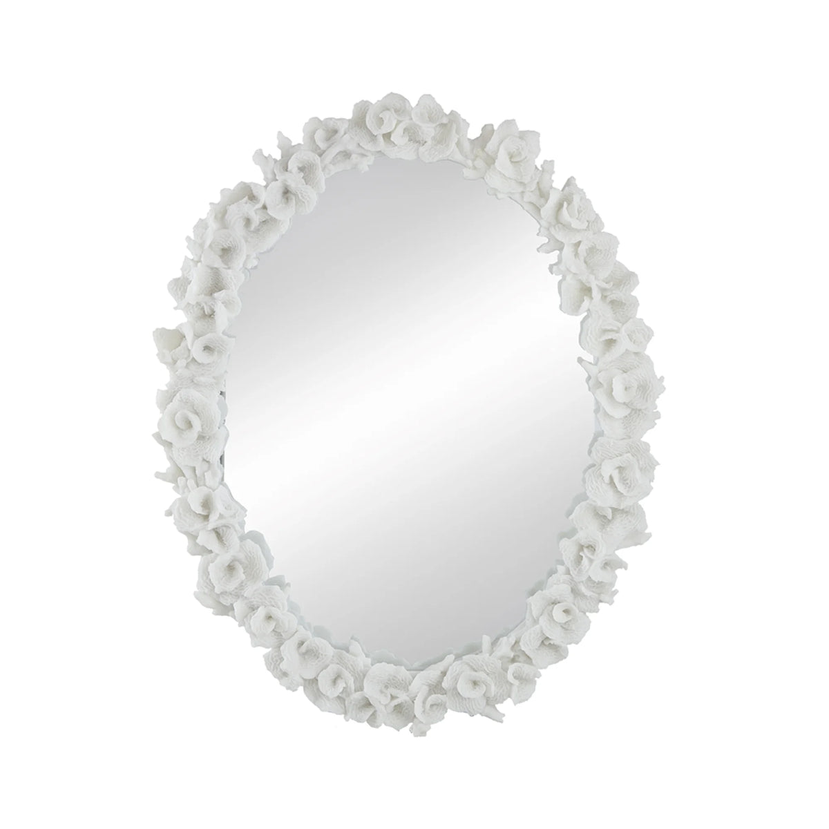 White Oval Wall Mirror X447
