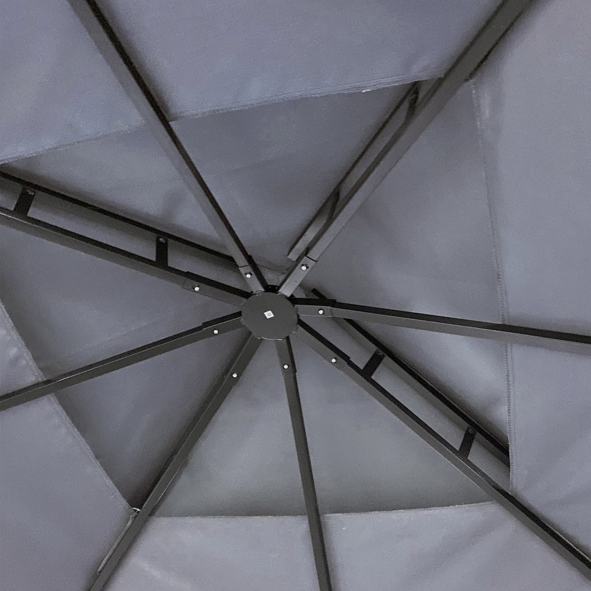 Gray Gazebo Canopy With Curtains D698242