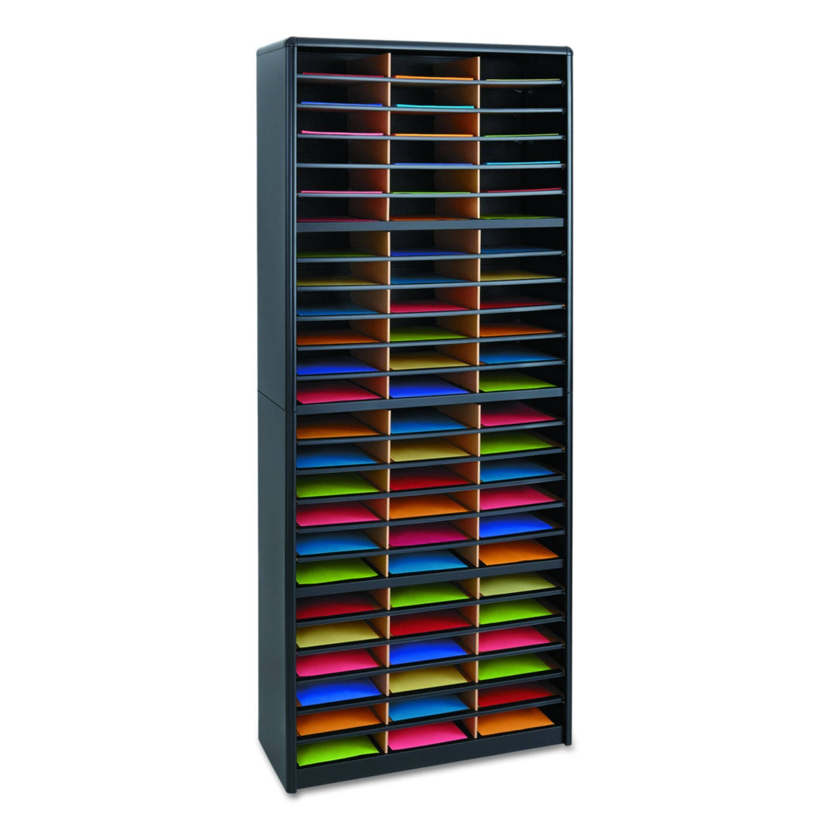Black Fiberboard Steel Literature Organizer L489303