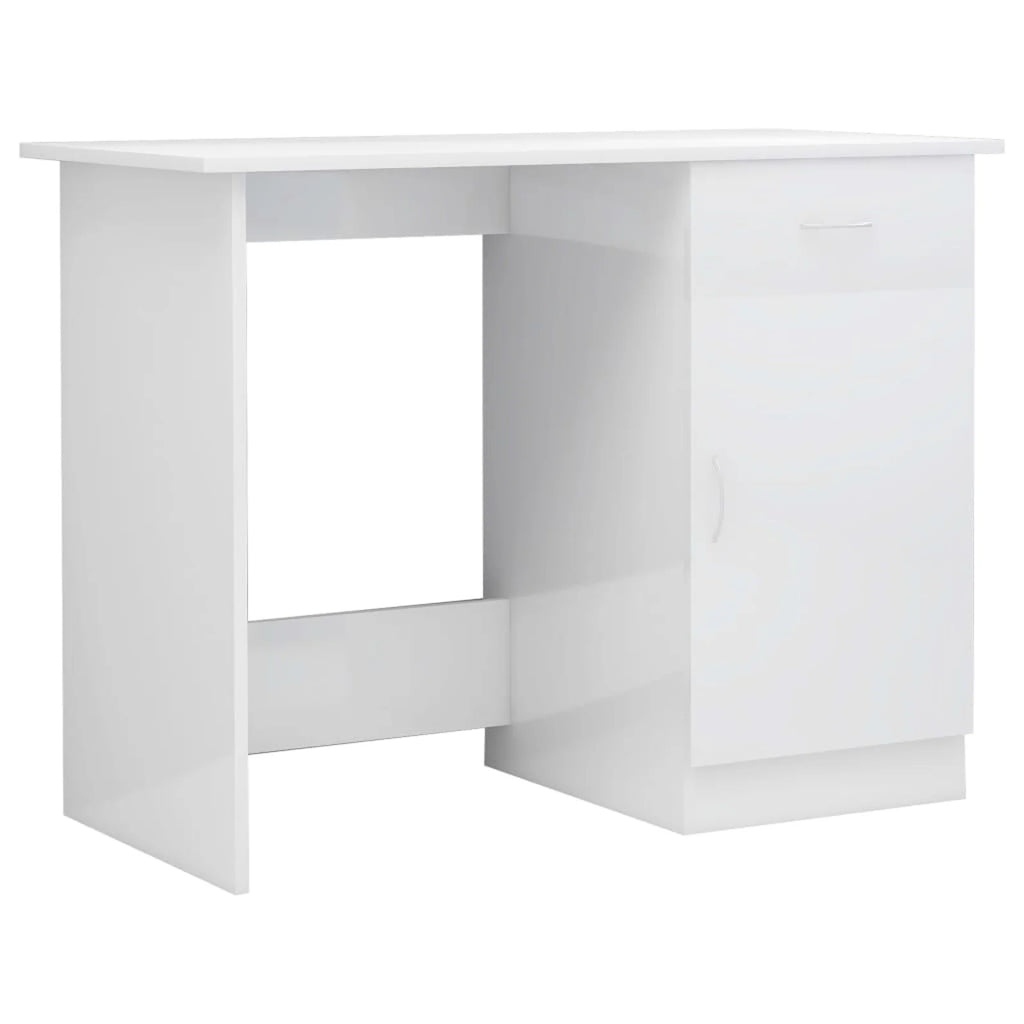 High Gloss White Engineered Wood Desk Z83499