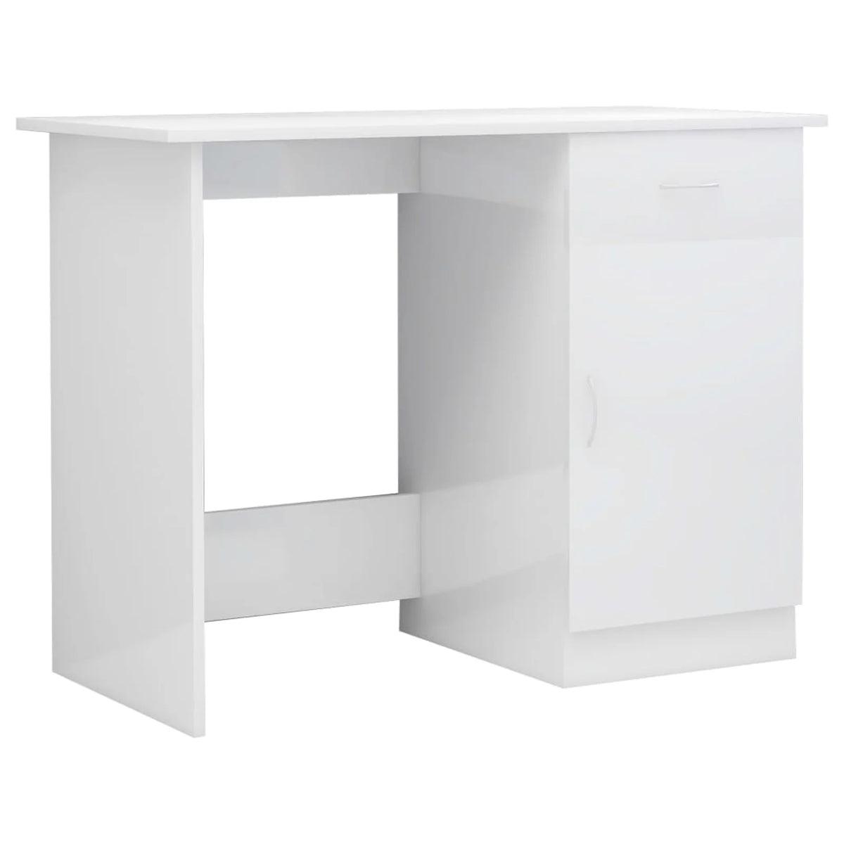 High Gloss White Engineered Wood Desk Z83499