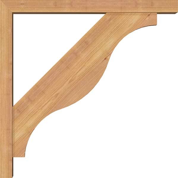 3 1/2x22W x 22x22D x 22x22H Smooth Bracket with Offset Brace, Western Red Cedar S3630