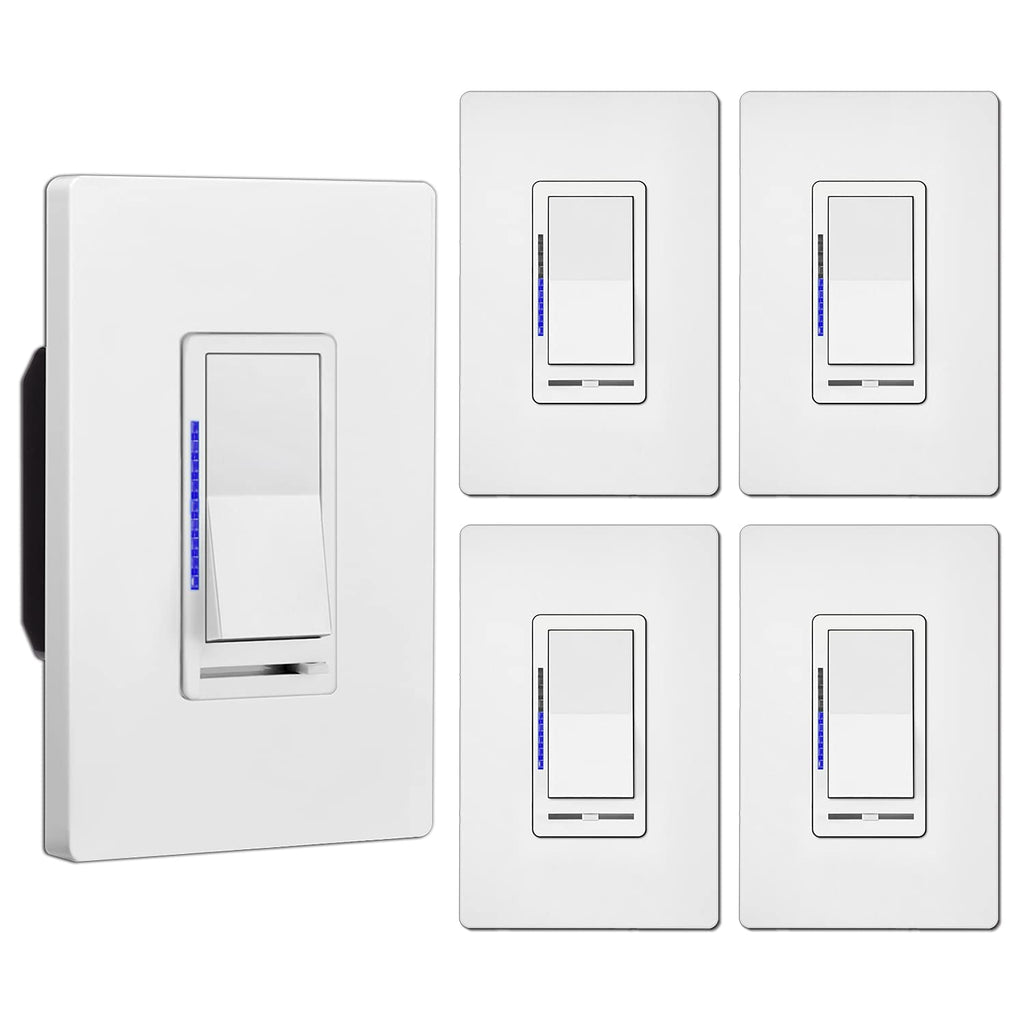 5 Pack White Digital Dimmer Switch U259