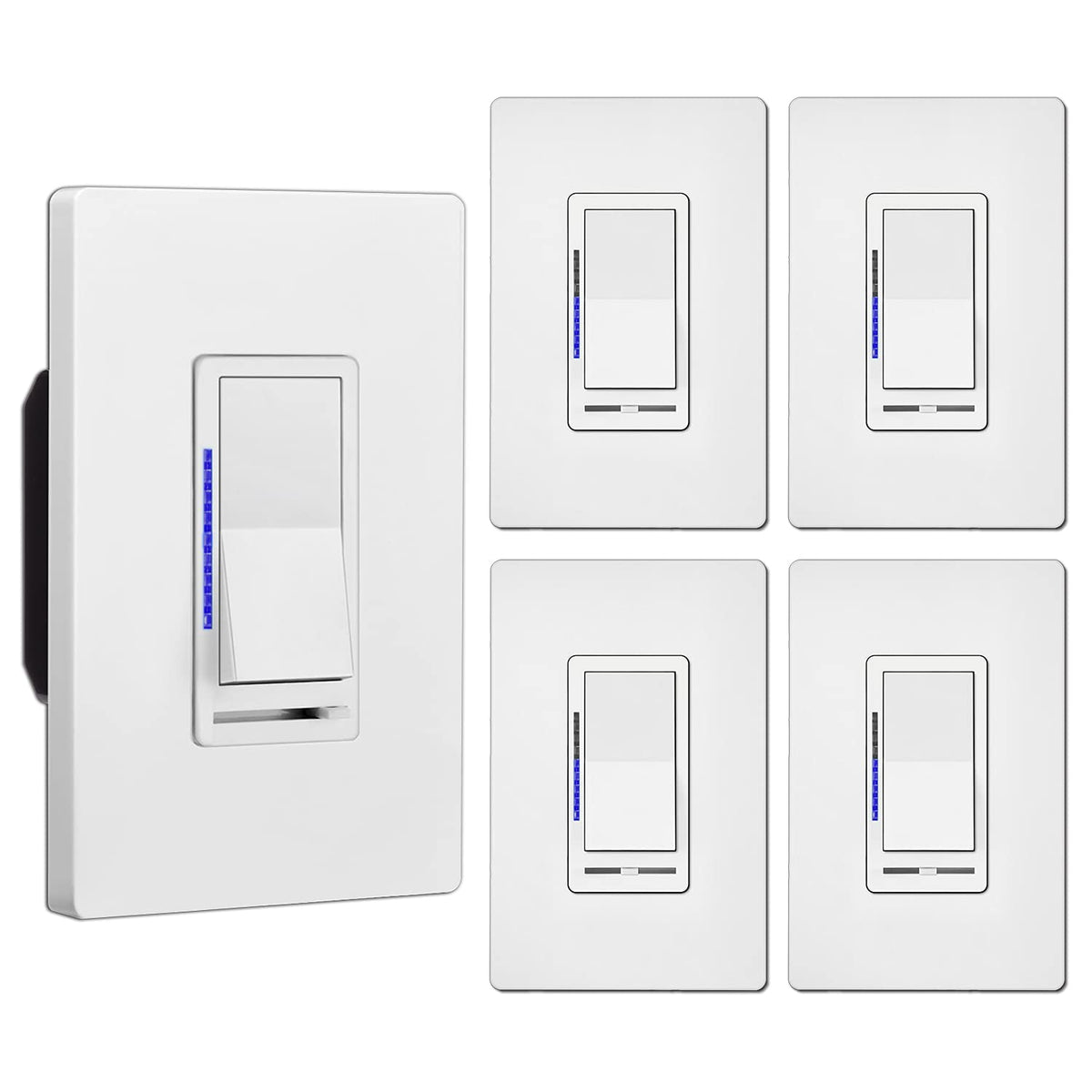 5 Pack White Digital Dimmer Switch U259