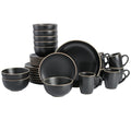 32 Piece Black Dinnerware Set F693