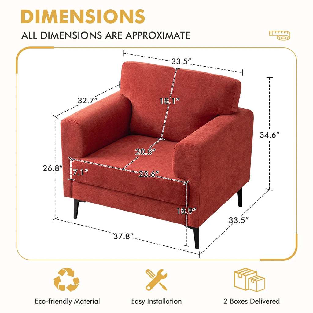 Linen Oversized Upholstered Accent Chair D452537