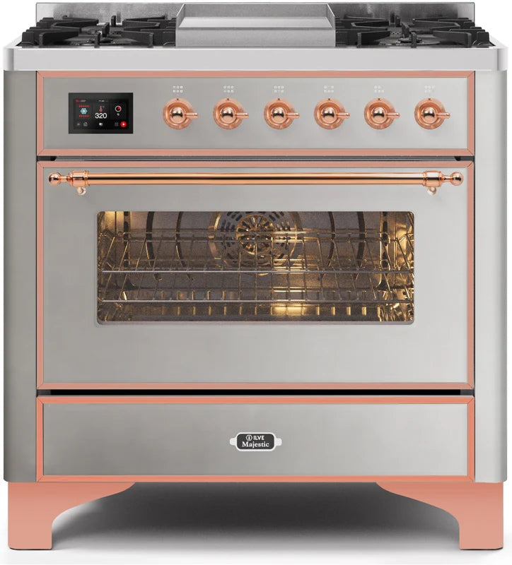 36 Dual Fuel Natural Gas Range in Stainless Steel with Copper Trim X474690