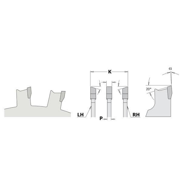 Precision Dado Set 6-Inch x 20 Teeth with 5/8-Inch Bore R822