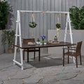 Acacia Wood Dining Table with Iron Plant Hanger H59172