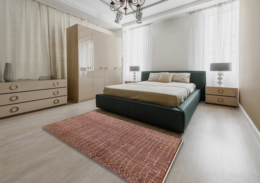 Light Copper Gold Rectangle Area Rug B437
