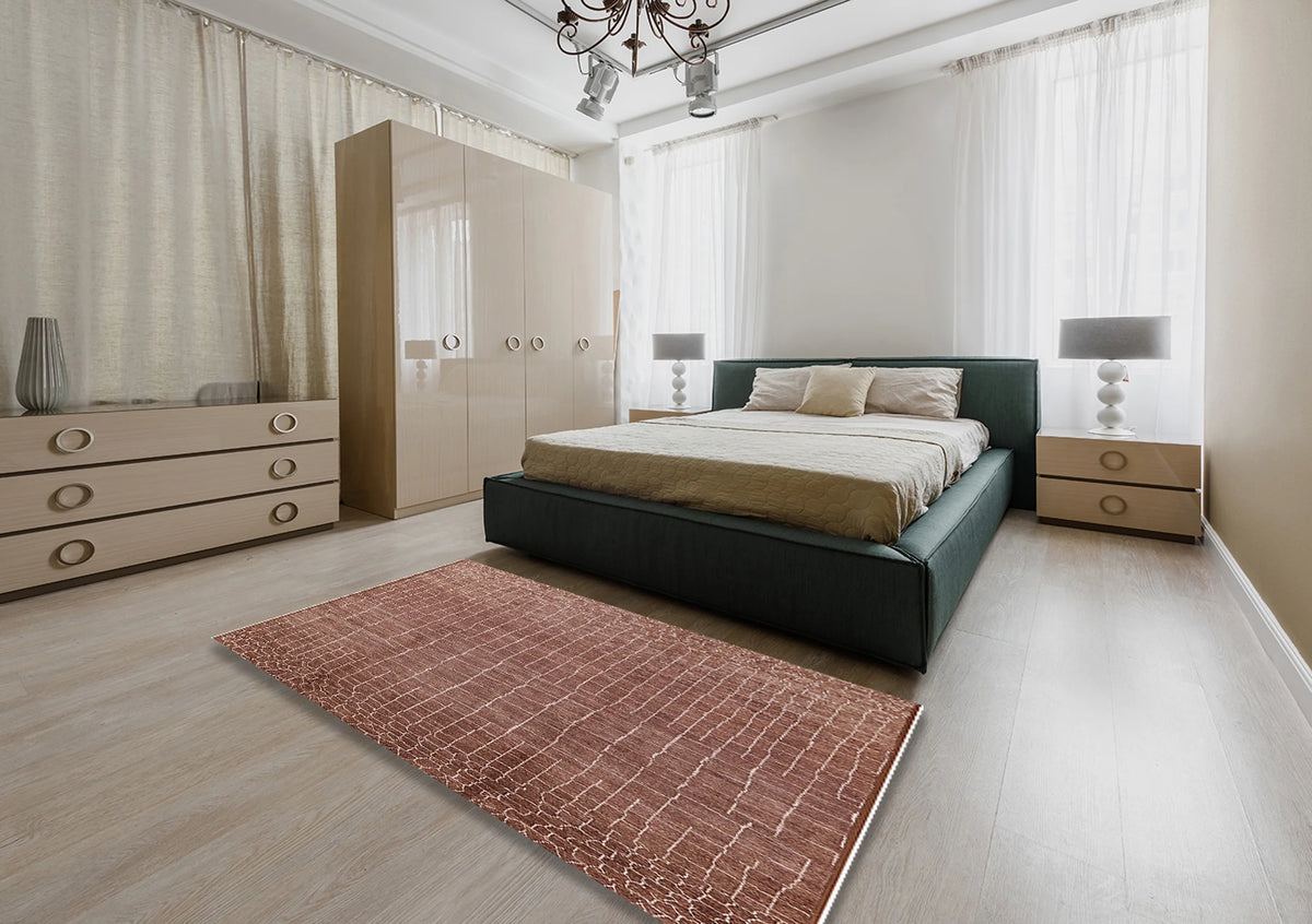 Light Copper Gold Rectangle Area Rug B437