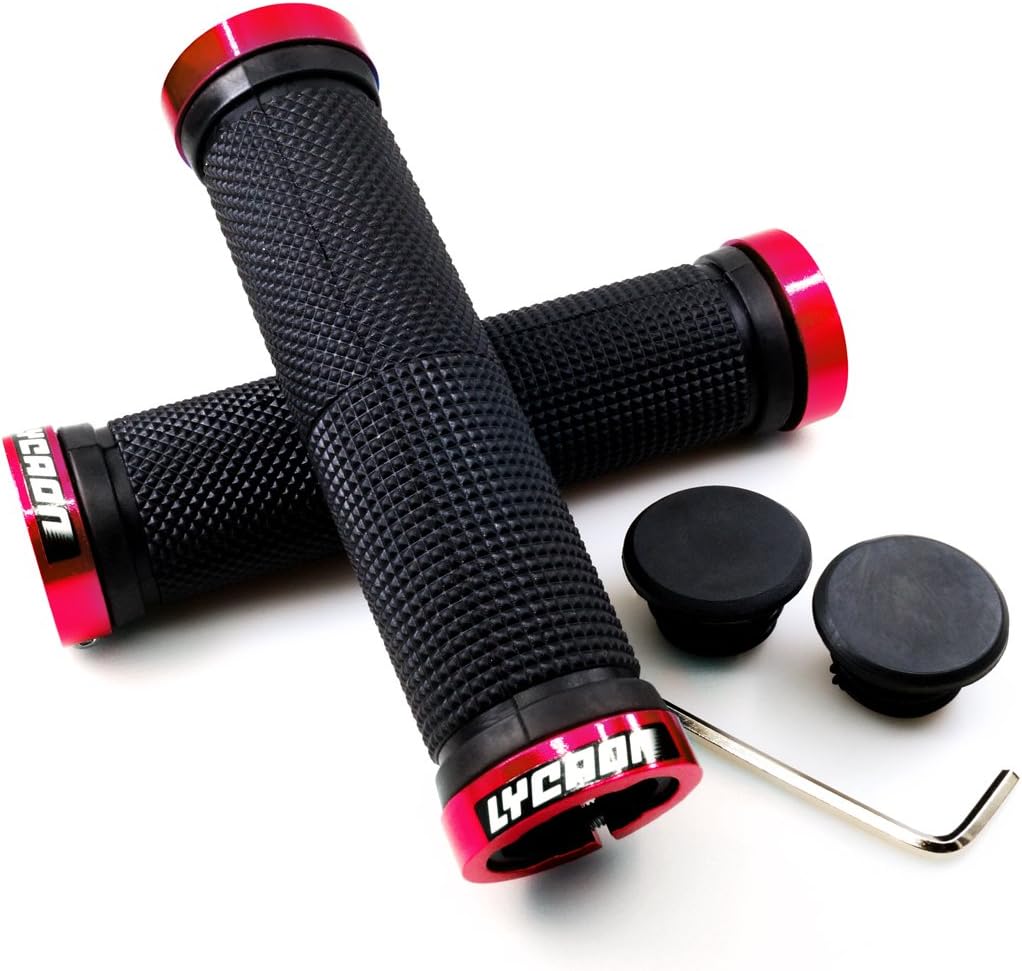 Non-Slip Rubber Bicycle Handlebar Grips with Aluminum Lock S3072