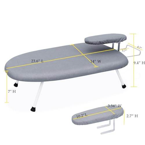23.6" L x 14" W x 7" H Removable Sleeve Folding Legs Cotton Cover Countertop Ironing Board M935340